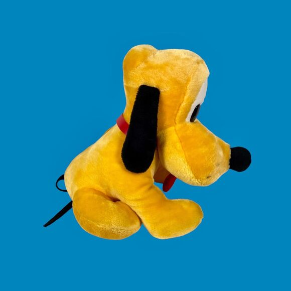 Vintage Pluto Plush Disneyland Sitting Stuffed Animal 14 in Toy Dog Red Collar - Picture 6 of 11